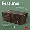 Keter Westwood 150 Gallon Deck Box Organizer, Doubles as 2-Person Bench Seat, Brown – Large Resin Outdoor Storage and Seating with Lockable Lid for Garden, Pool, and Patio