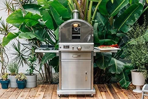 Summerset ‘The Oven’ Outdoor Freestanding Large Capacity Gas Ovens with Pizza Stones, Smoker Box and Mobile Cart, 304 Stainless Steel Construction, Natural Gas