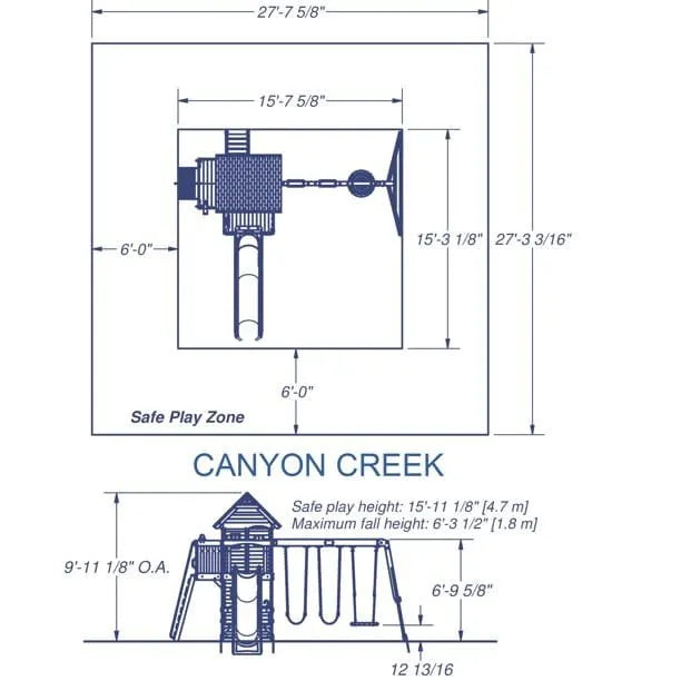 Backyard Discovery Canyon Creek Wooden Swing Set with Slide and Rock Wall