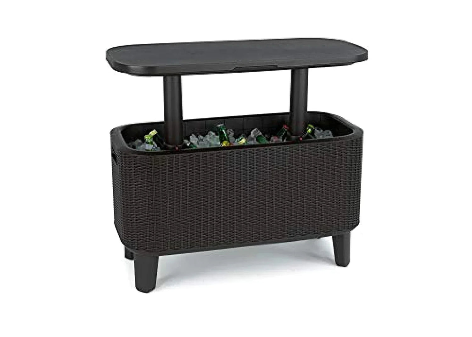 Keter Bevy Bar 2-in-1 Pop-Up Outdoor Cocktail Table & 15.85 Gallon Cooler, Anthracite Grey