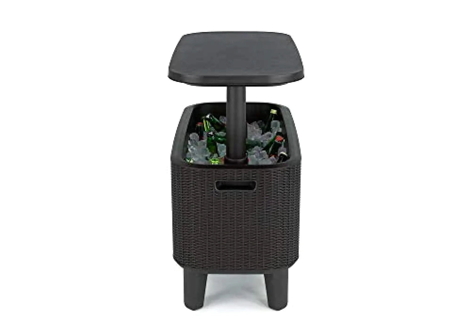 Keter Bevy Bar 2-in-1 Pop-Up Outdoor Cocktail Table & 15.85 Gallon Cooler, Anthracite Grey