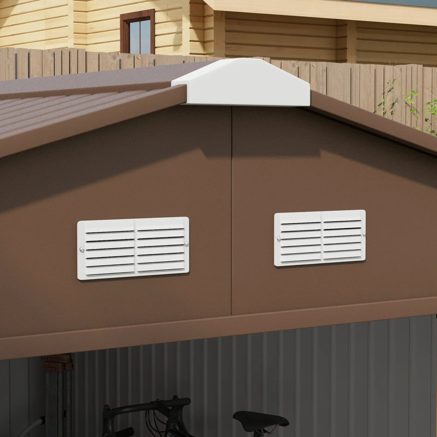 Outsunny Outdoor Storage Shed Yellow 11’×13′ Galvanized Steel