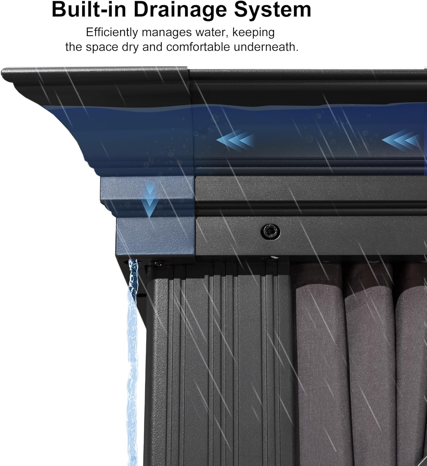 Gazebo 10' X 14' Built-in Drainage System, Gray | 4.7