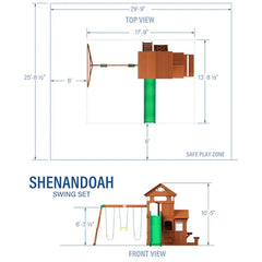 Backyard Discovery Shenandoah Cedar Wood Swing Set Slide