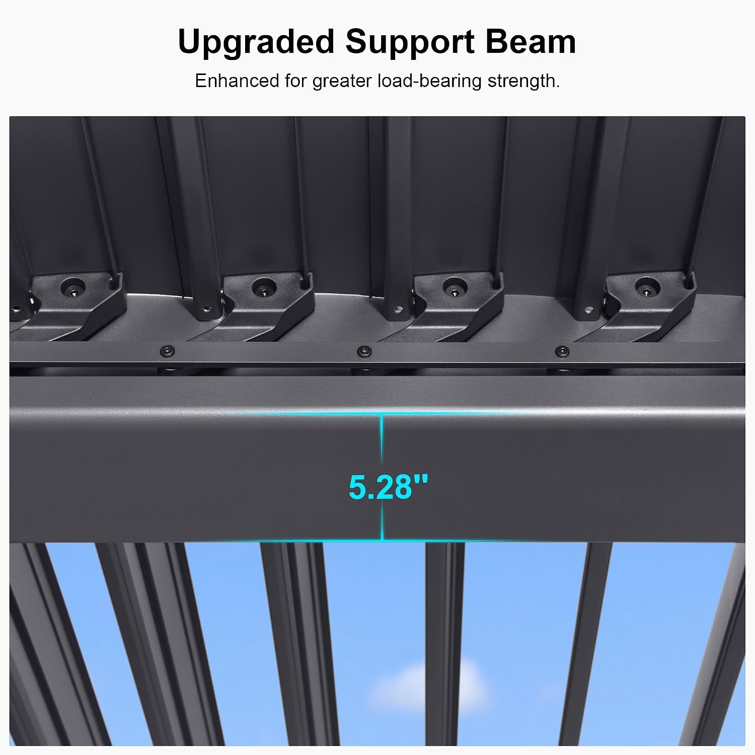 Louvered Pergola 10' x 14' Aluminum Pergola w/Independent Roof | 70 mph for stability, Reinforced beams add strength, Hidden drainage keeps dry, Independent louvers customize shade