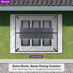 Louvered Pergola 10' x 14' Aluminum Pergola w/Independent Roof | 70 mph for stability, Reinforced beams add strength, Hidden drainage keeps dry, Independent louvers customize shade