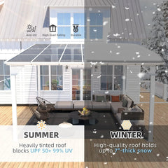 Aecojoy 12 ft x 12 ft White Aluminum Pergola with Canopys