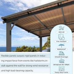 Aecojoy 14×12 ft Aluminum Pergola with Canopys