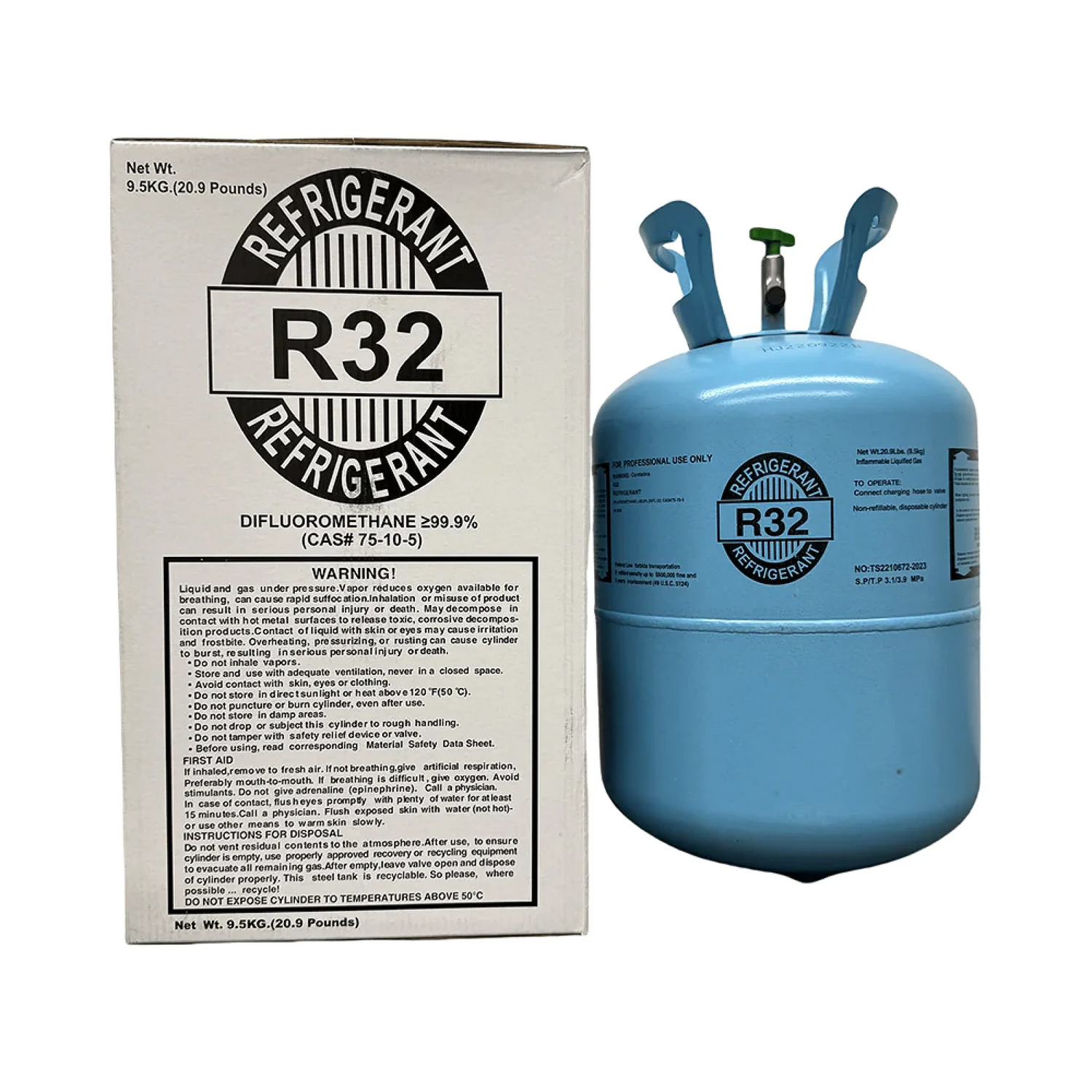 20.9 LB R-32 (Difluoromethane) A2L Refrigerant Gas for HVAC Systems