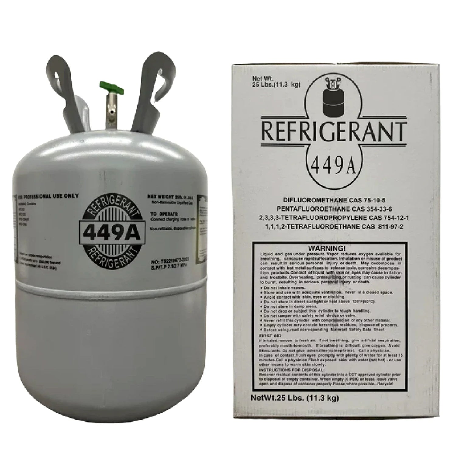 25 lb R449A HFO Blend Refrigerant Gas Cylinder