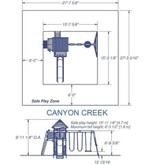 Backyard Discovery Canyon Creek Wooden Swing Set with Slide and Rock Wall