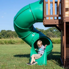 Backyard Discovery Cedar Cove Wooden Swing Set with Dual Slides & Playhouse
