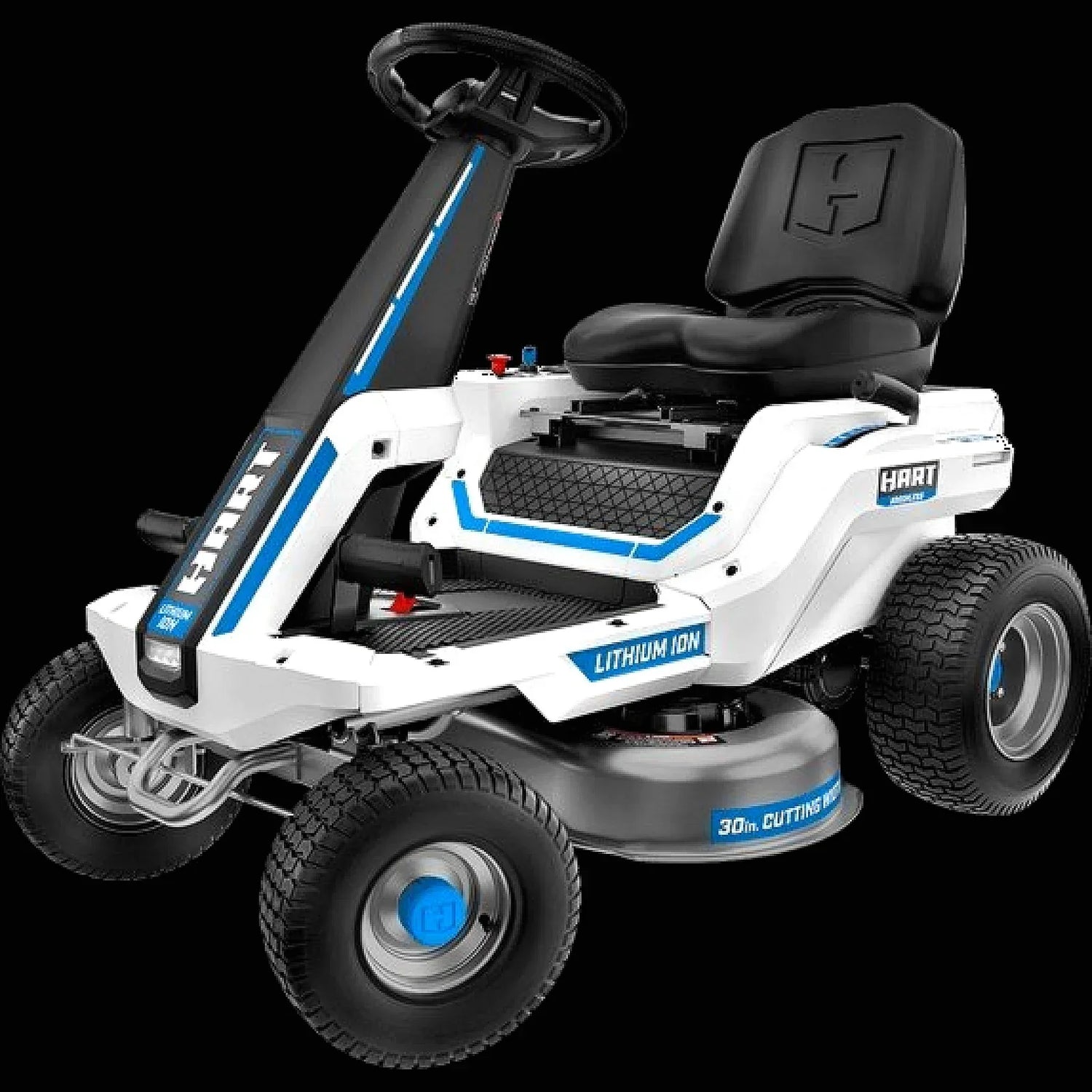 HART 80-Volt 30-Inch Lithium-Ion Electric Riding Lawn Mower Kit with Super Charger (H80RM011)