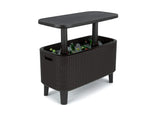 Keter Bevy Bar 2-in-1 Pop-Up Outdoor Cocktail Table & 15.85 Gallon Cooler, Anthracite Grey