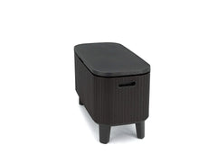 Keter Bevy Bar 2-in-1 Pop-Up Outdoor Cocktail Table & 15.85 Gallon Cooler, Anthracite Grey