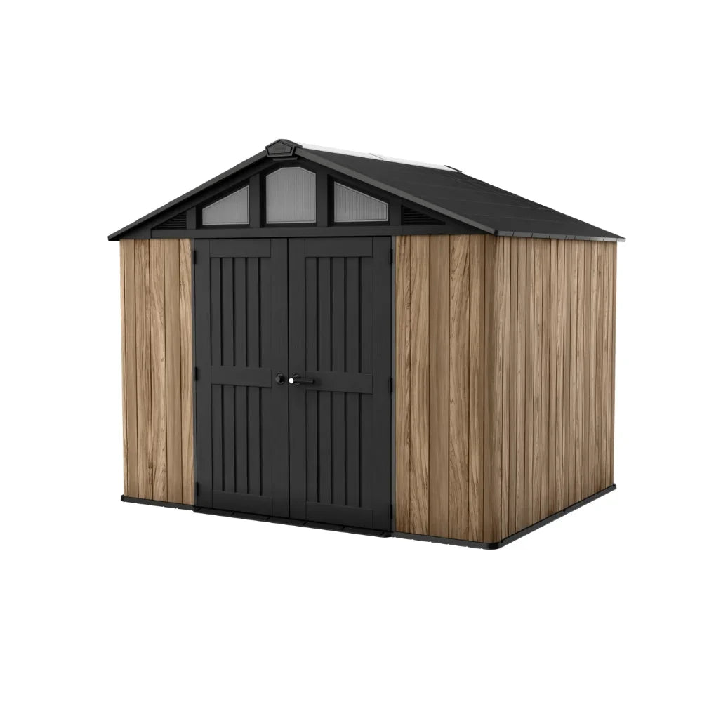 Keter Stronghold 10×8 Resin Storage Shed Oak Brown