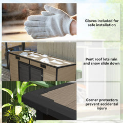 Outsunny 8’×4′ Outdoor Storage Shed Light Brown Resin