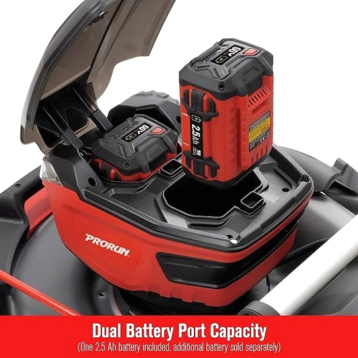 PRORUN 60V 21-Inch Steel Deck Cordless Push Lawn Mower with 2.5 Ah Battery and Charger
