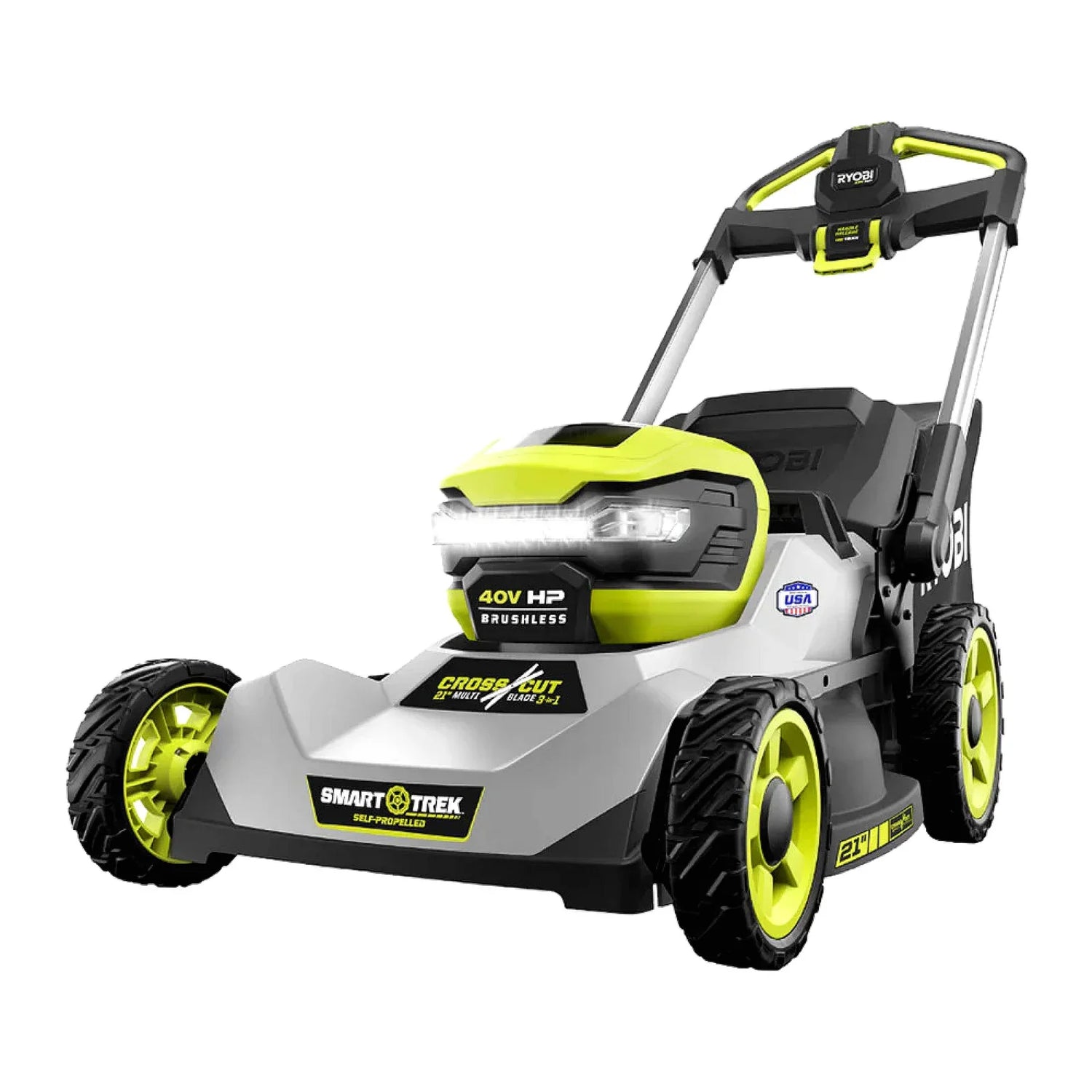 RYOBI 40V HP Brushless 21″ Self-Propelled Multi-Blade Lawn Mower Kit