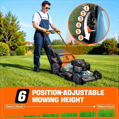 SENIX LSSG-H2 22-Inch Self-Propelled Gas Lawn Mower with 163cc 4-Cycle Briggs & Stratton Engine