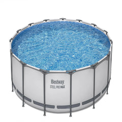 Bestway Steel Pro MAX 10 Foot x 30 Inch Round Metal Frame Above Ground Outdoor Backyard Swimming Pool Set with 330 GPH Filter Pumps